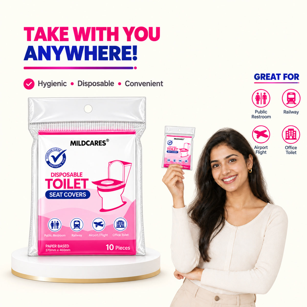 Disposable Toilet Seat Covers – 10 Units