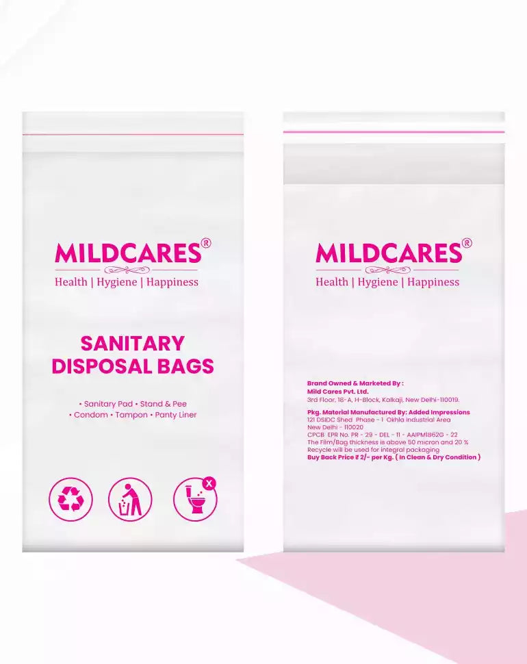 Sanitary Disposal Bags - 25 Bags for Disposal of Tampons, Condoms, Pantyliner, Sanitary Pad & Personal Hygiene Waste Sanitary Pad