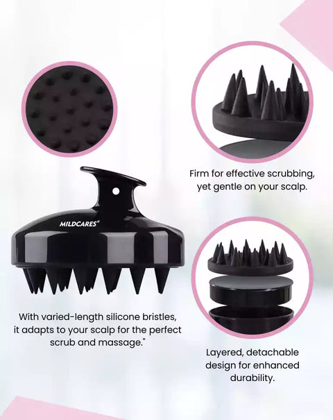 MildCares Hair Scalp Massager Brush For Hair Growth- Shampoo Scrub Hair Massager Soft Silicone Head Massager Scalp Scrubber Exfoliator,Anti-Dandruff Hair Scalp Massager Brush
