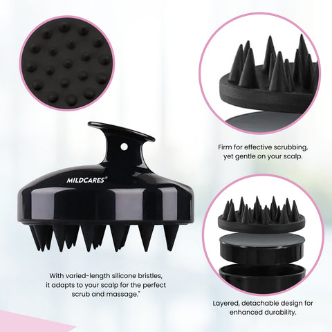 MildCares Hair Scalp Massager Brush For Hair Growth Shampoo Scrub Hair Massager Soft Silicone Head Massager Scalp Scrubber Exfoliator,Anti-Dandruff Hair Scalp Massager Brush