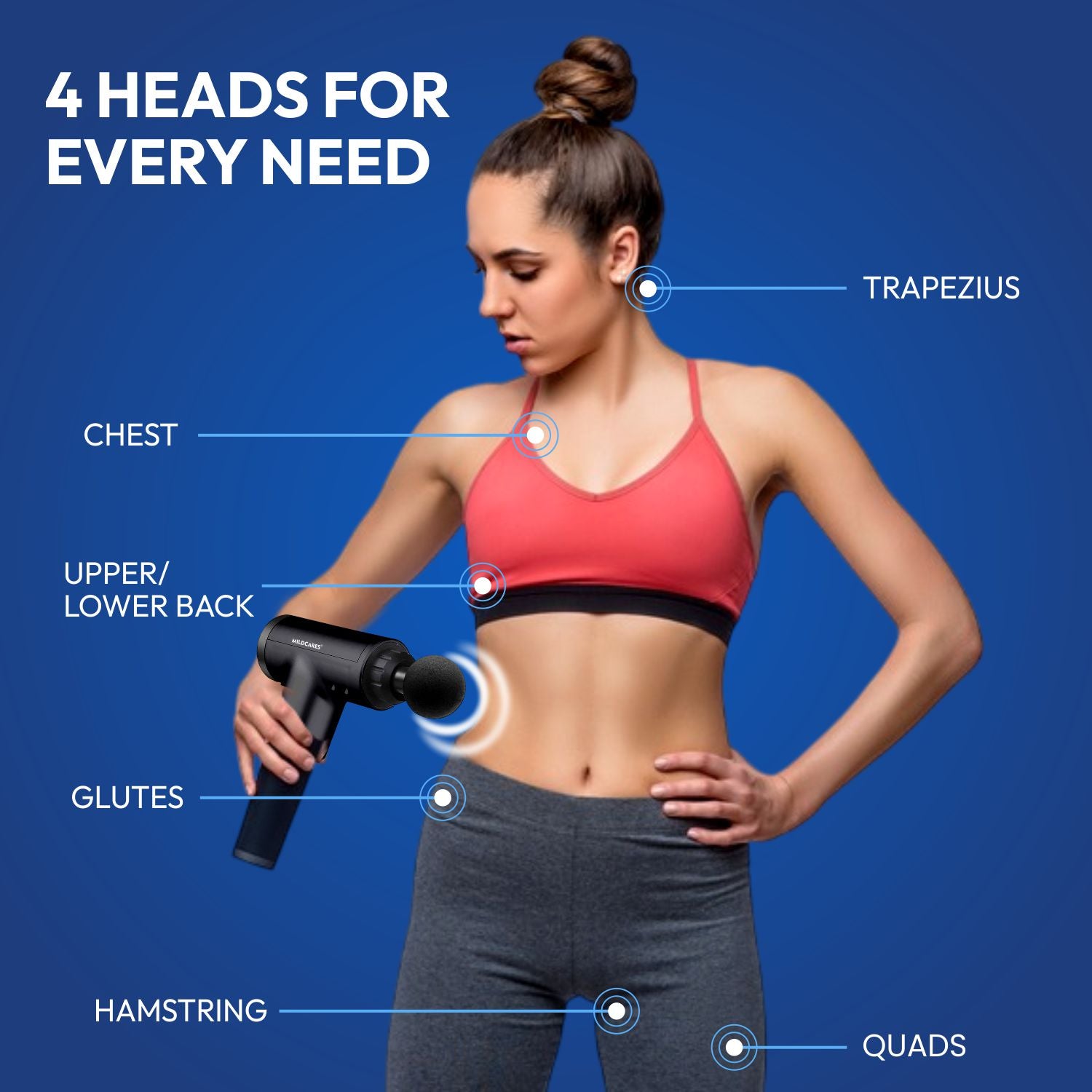 M1 Pro Electric Massage Gun for Pain Relief – 6 Speed