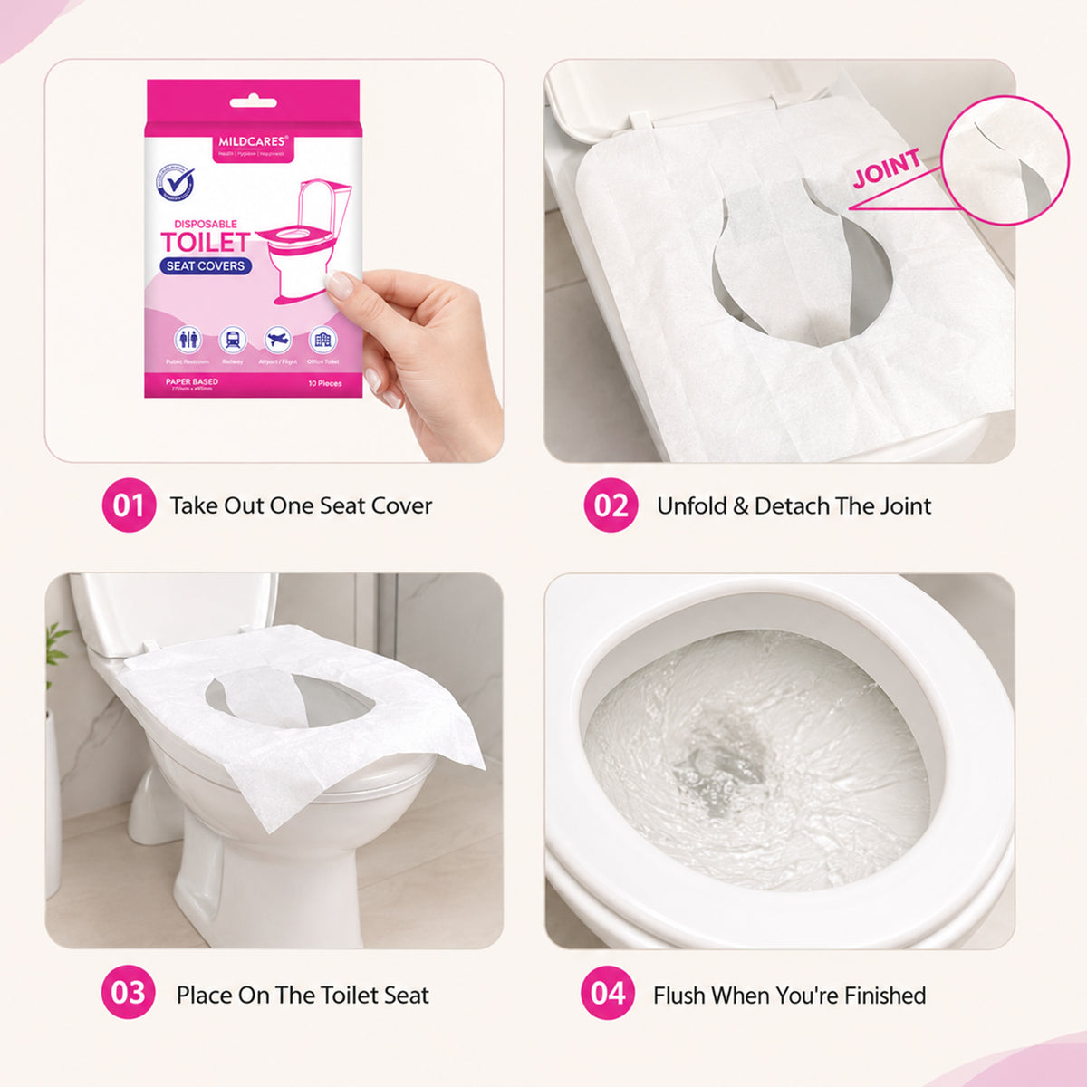 Disposable Toilet Seat Covers – 10 Units