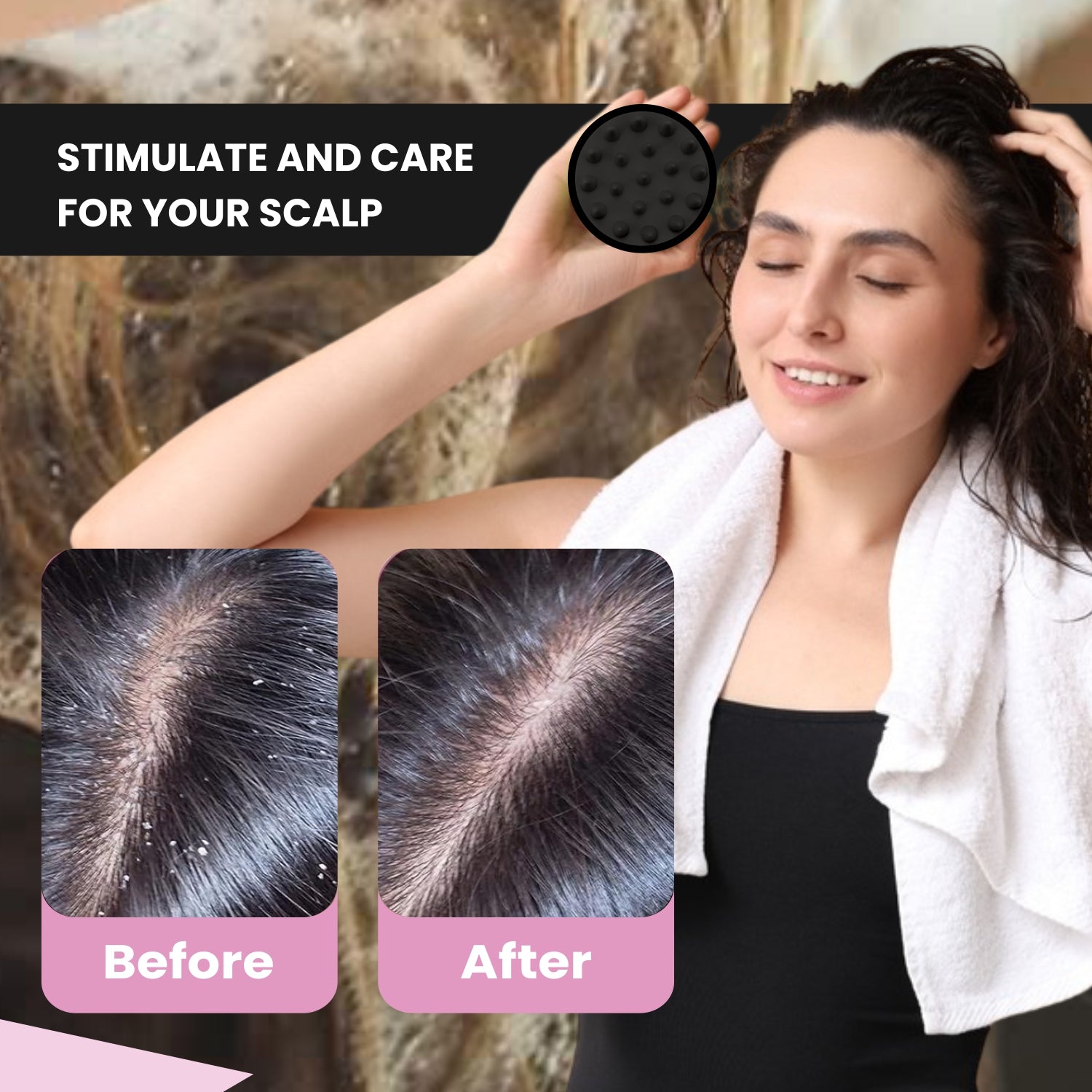 Scalp Massager Brush for Hair Growth & Dandruff Control