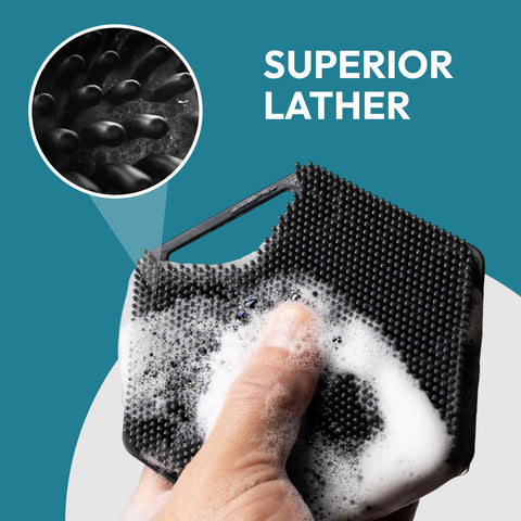 MildCares Silicone Body Scrubber for Men & Women | Soft Silicone Bristles for Deep Cleansing & Gentle Exfoliation | Boosts Lather, Removes Dirt & Dead Skin | Ergonomic No-Slip Handle | Durable, Hygienic Bath Brush