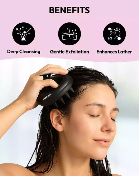 MildCares Hair Scalp Massager Brush For Hair Growth- Shampoo Scrub Hair Massager Soft Silicone Head Massager Scalp Scrubber Exfoliator,Anti-Dandruff Hair Scalp Massager Brush