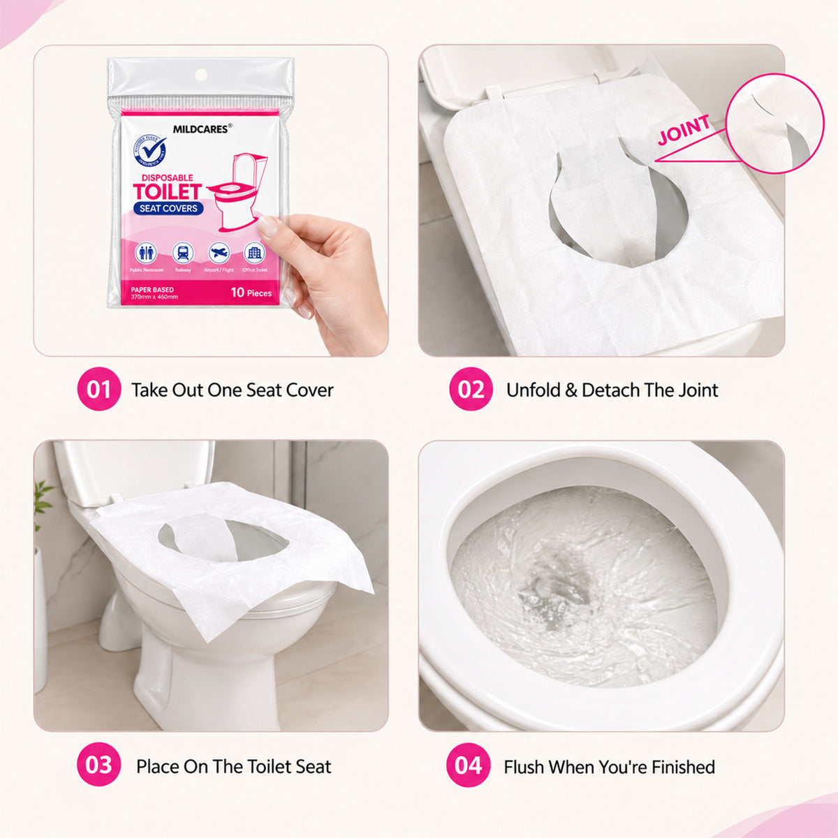 Disposable Toilet Seat Covers – 10 Units