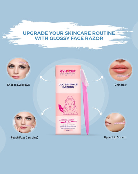 GynoCup Women Glossy Face Razor (Set-3 Pack Of 1)