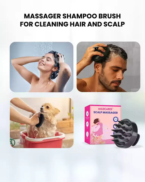 MildCares Hair Scalp Massager Brush For Hair Growth- Shampoo Scrub Hair Massager Soft Silicone Head Massager Scalp Scrubber Exfoliator,Anti-Dandruff Hair Scalp Massager Brush
