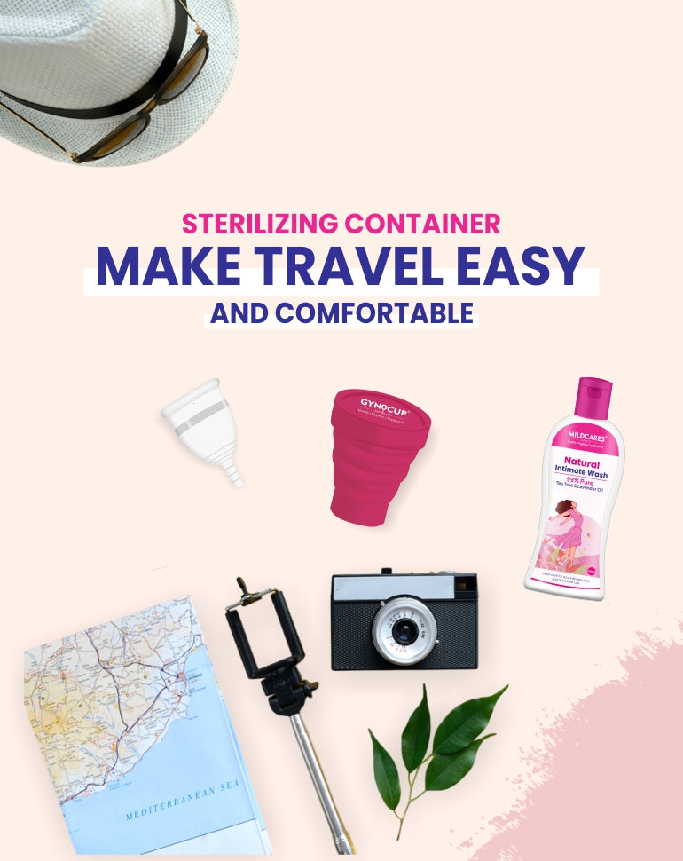 GynoCup Collapsible Menstrual Cup Sterilizer | Kills 99% Of Germs In 2 Minutes | Microwave Friendly