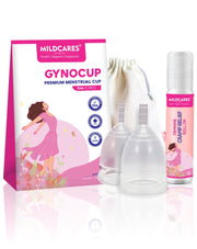 Pack Of 2 Gynocup Menstrual Cup (Free Cramp Relief Roll On)