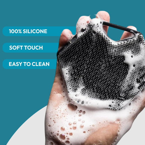 MildCares Silicone Body Scrubber for Men & Women | Soft Silicone Bristles for Deep Cleansing & Gentle Exfoliation | Boosts Lather, Removes Dirt & Dead Skin | Ergonomic No-Slip Handle | Durable, Hygienic Bath Brush