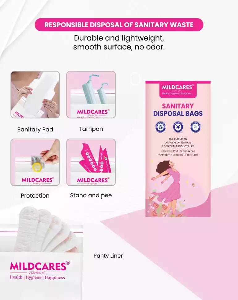 Sanitary Disposal Bags - 25 Bags for Disposal of Tampons, Condoms, Pantyliner, Sanitary Pad & Personal Hygiene Waste Sanitary Pad