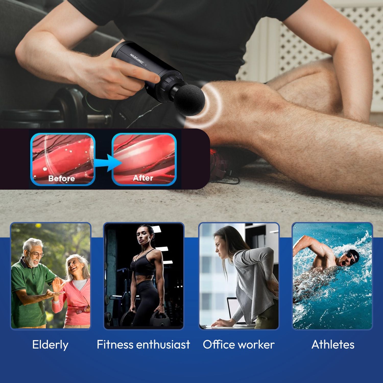 M1 Pro Electric Massage Gun for Pain Relief – 6 Speed