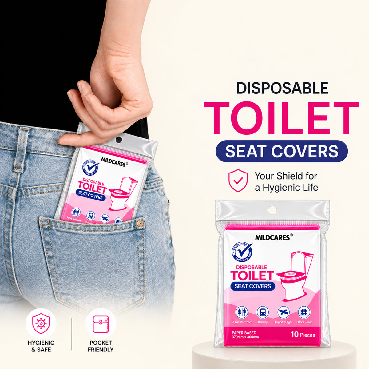 Disposable Toilet Seat Covers – 10 Units