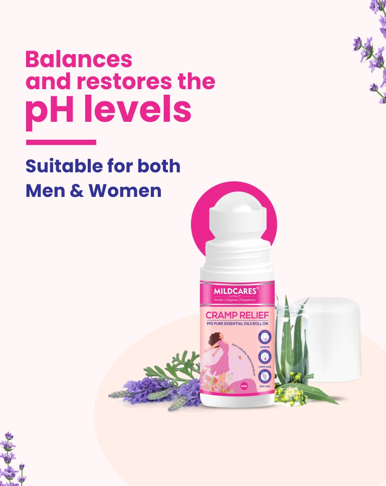 MildCares Cramp Relief 99% Pure Essential Oils Roll On–  40ml | Quick, Targeted, and Effective Relief