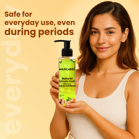MildCares Haldi Chandan Intimate Hygiene Wash | Gentle Ayurvedic Cleanser for Women | pH Balanced – 100ml