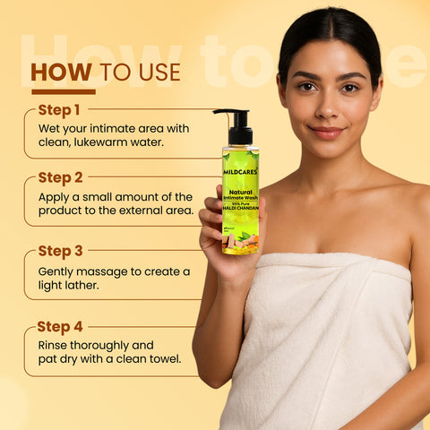MildCares Haldi Chandan Intimate Hygiene Wash | Gentle Ayurvedic Cleanser for Women | pH Balanced – 100ml