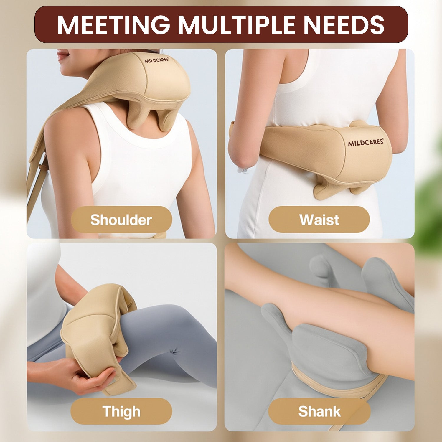 4D Shiatsu Neck & Shoulder Massager with Heat White – Mildcares.com