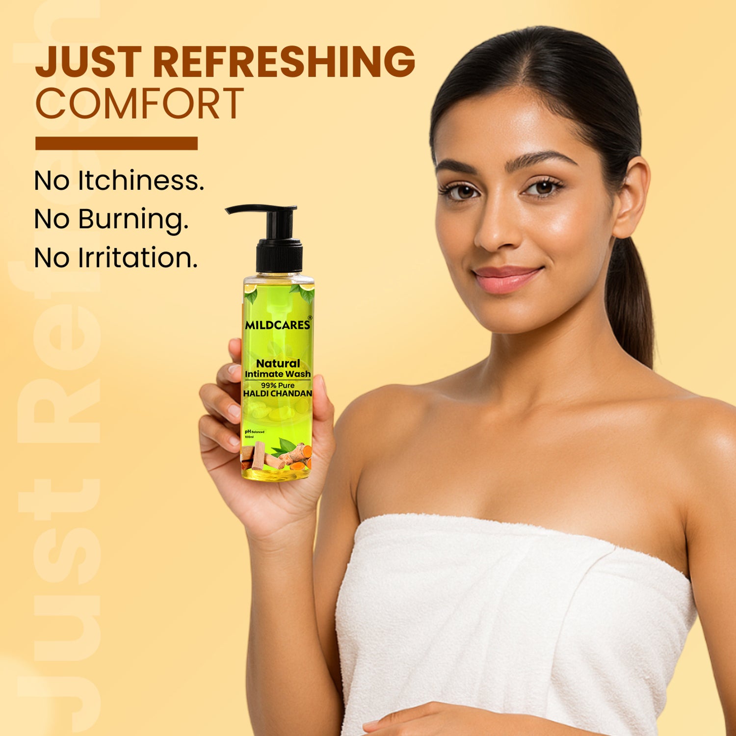 MildCares Haldi Chandan Intimate Hygiene Wash | Gentle Ayurvedic Cleanser for Women | pH Balanced – 100ml