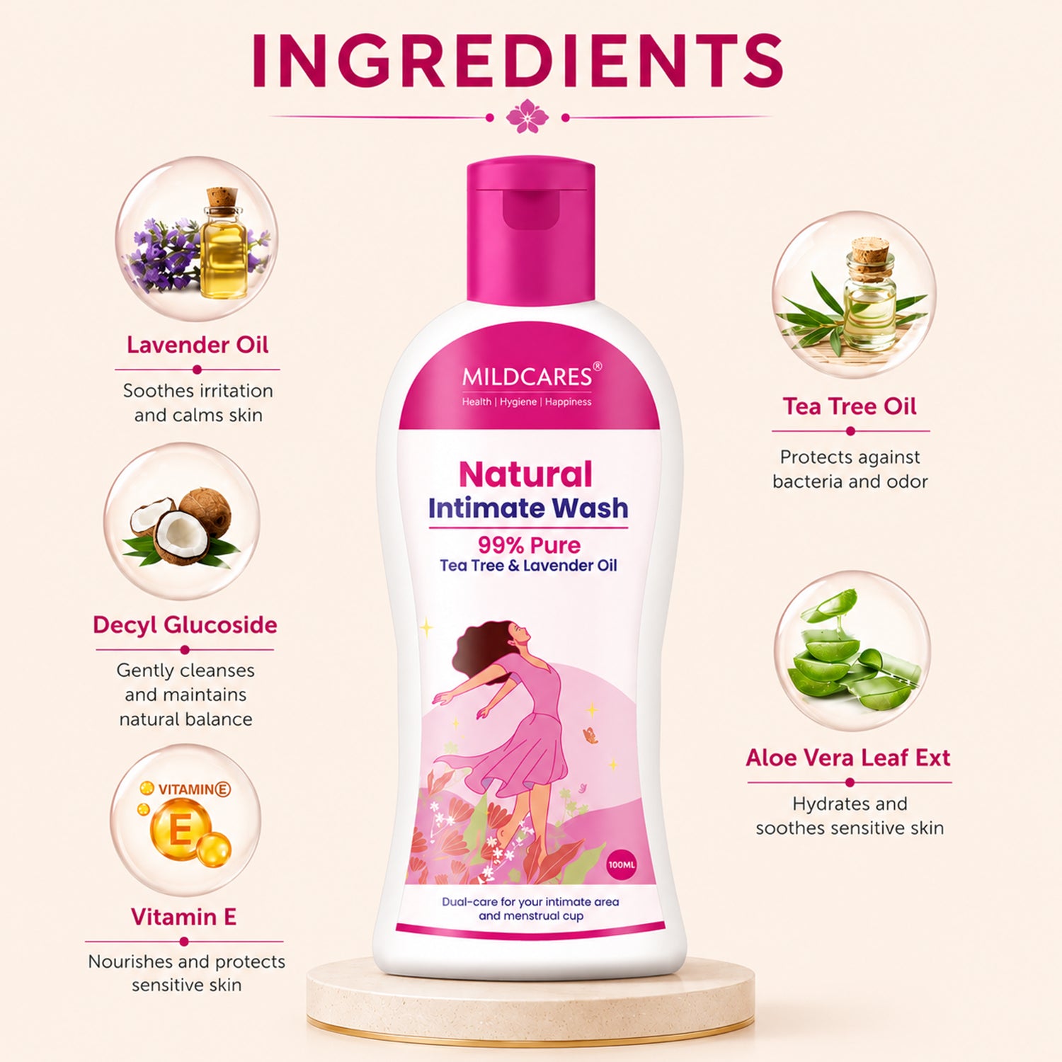 MildCares Natural Intimate Wash : Keep Your Intimate Area Healthy And Fresh (Women)
