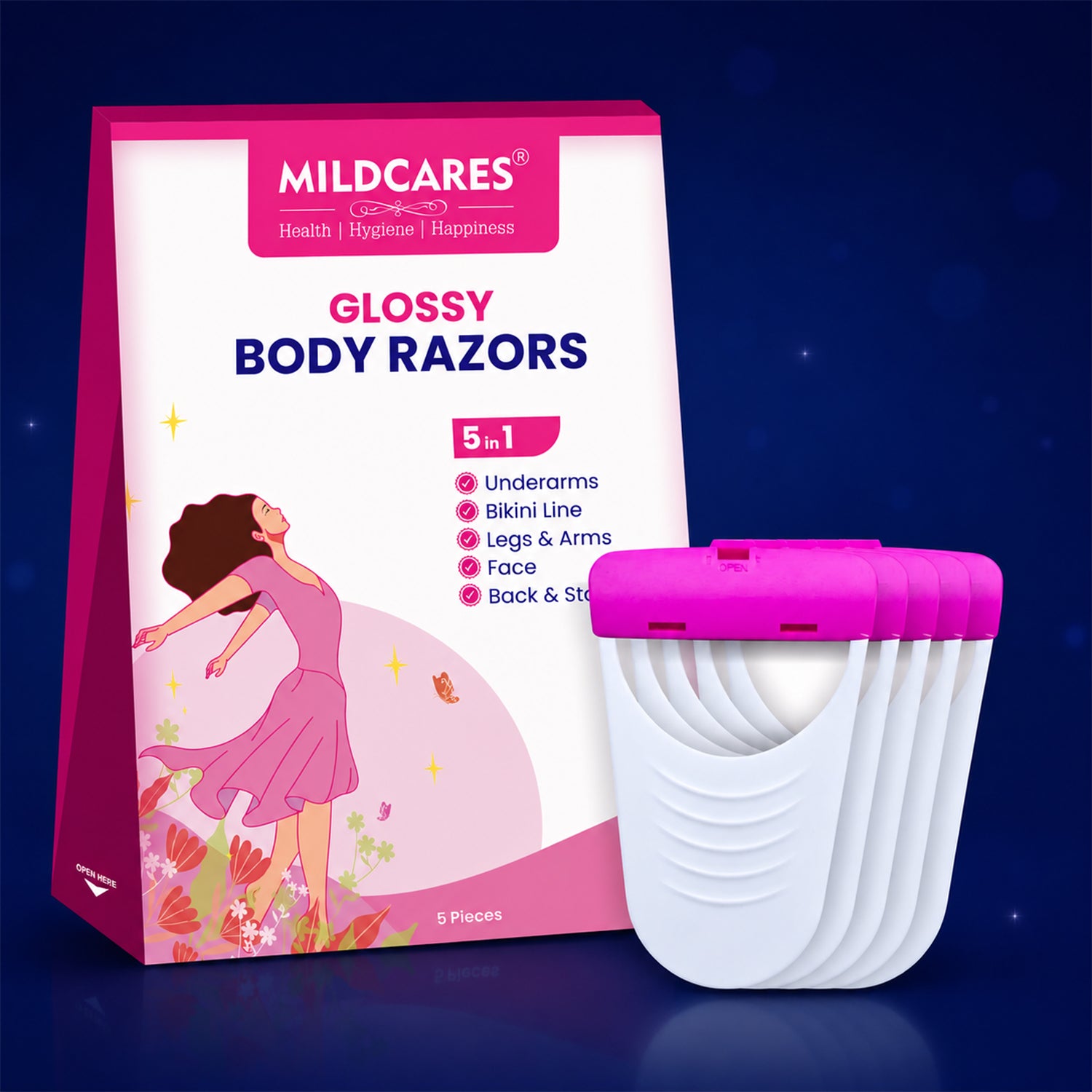 MildCares Glossy Body Razor For Men & Women