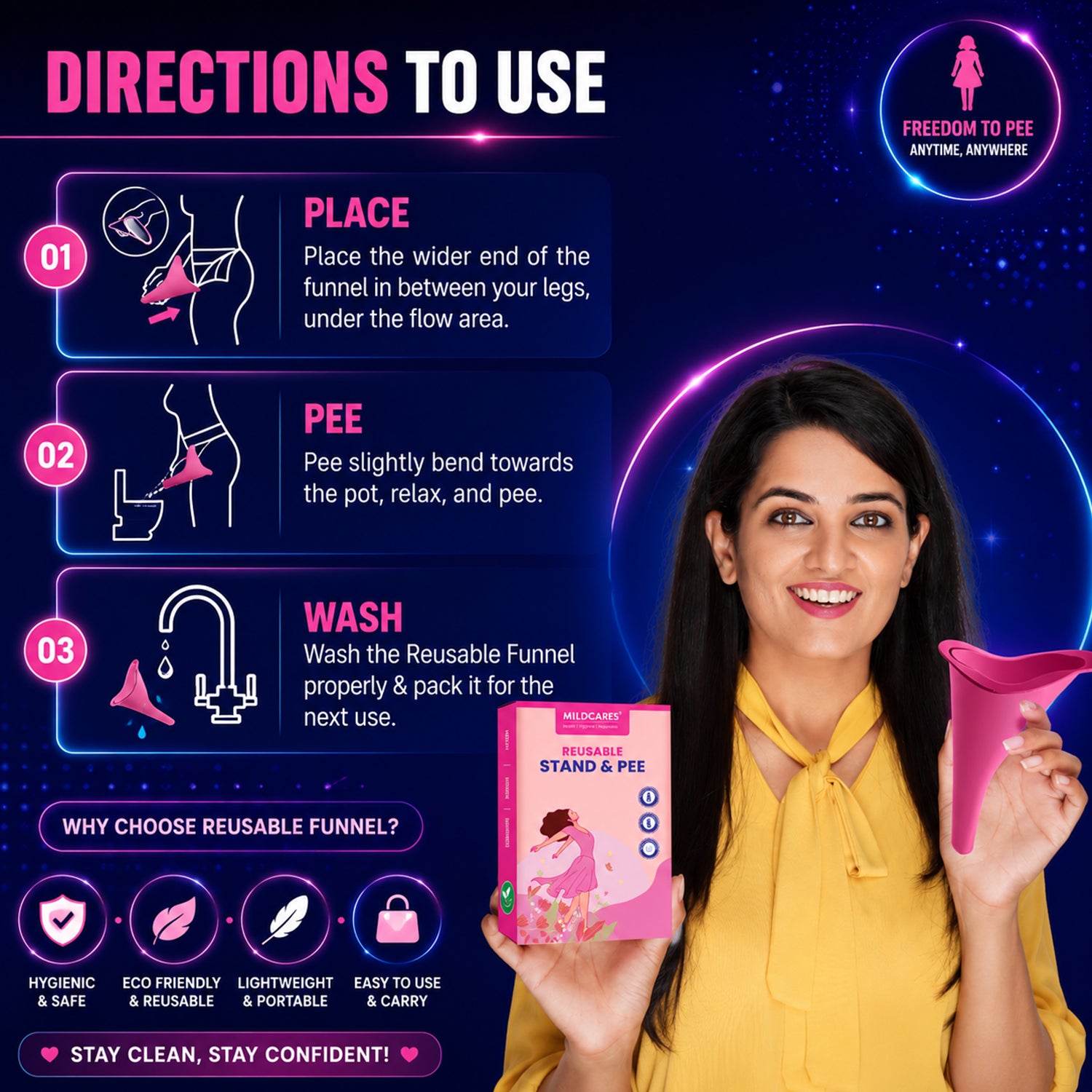 MildCare Reusable Stand and Pee Women’s Urinator