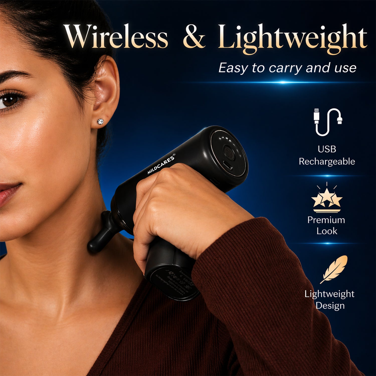 M1 Electric Massage Gun – 6 Speed, Silent Motor