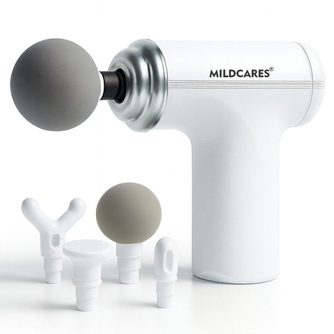 Mildcares M1 Full Body Massager Gun for Pain Relief | Deep Tissue Therapy | 6-Speed Settings, 4 Heads, Rechargeable Silent Motor – Electric Massager for Pain Relief Massager