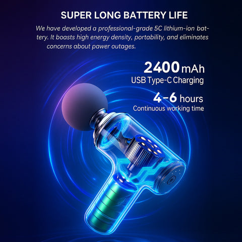 Mildcares M1 Full Body Massager Gun for Pain Relief | Deep Tissue Therapy | 6-Speed Settings, 4 Heads, Rechargeable Silent Motor – Electric Massager for Pain Relief Massager