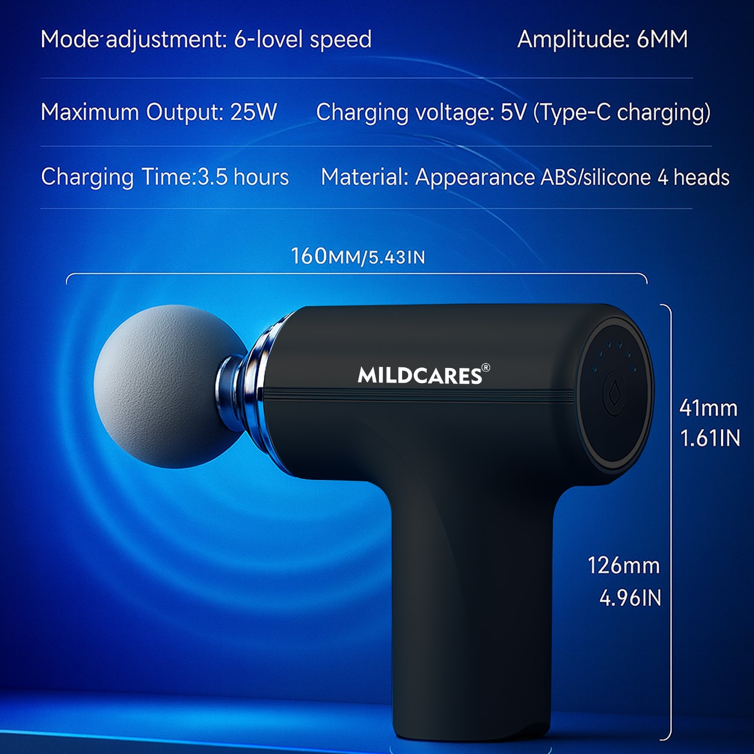 M1 Electric Massage Gun – 6 Speed, Silent Motor