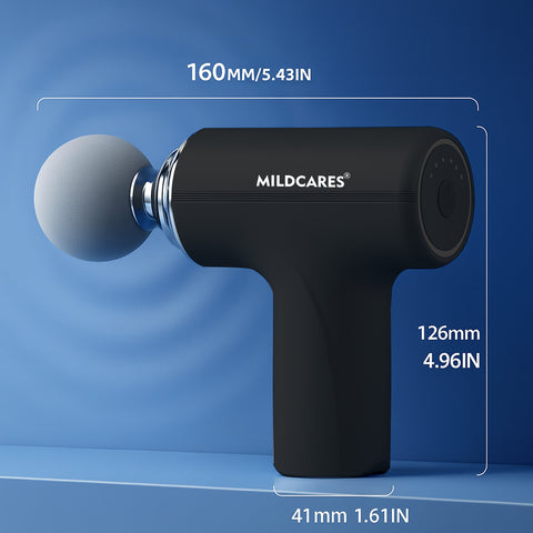 Mildcares M1 Full Body Massager Gun for Pain Relief | Deep Tissue Therapy | 6-Speed Settings, 4 Heads, Rechargeable Silent Motor – Electric Massager for Pain Relief Massager
