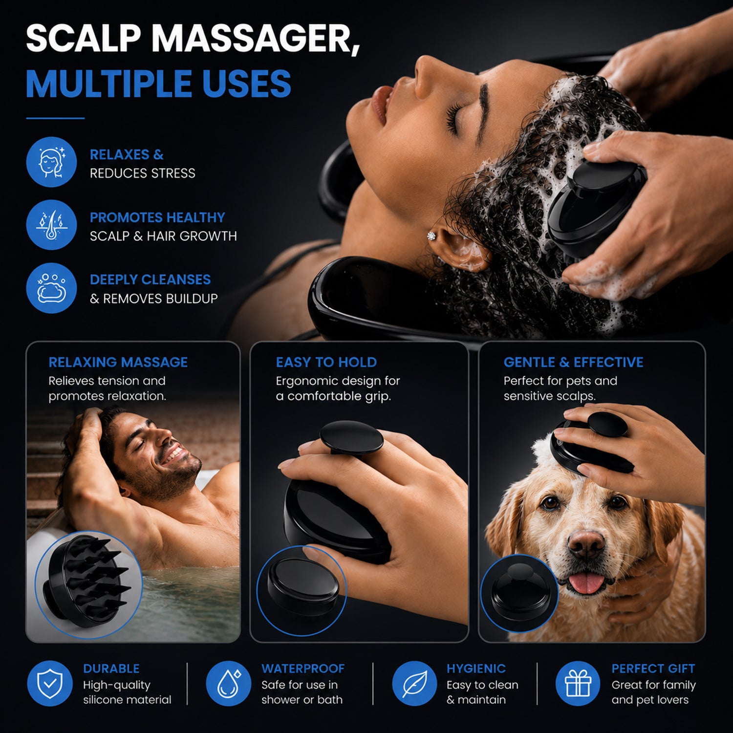 Scalp Massager Brush for Hair Growth & Dandruff Control