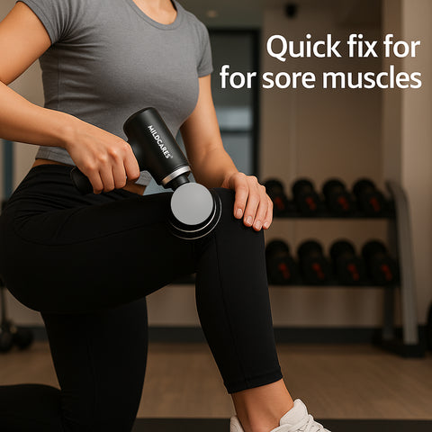 Mildcares M1 Full Body Massager Gun for Pain Relief | Deep Tissue Therapy | 6-Speed Settings, 4 Heads, Rechargeable Silent Motor – Electric Massager for Pain Relief Massager