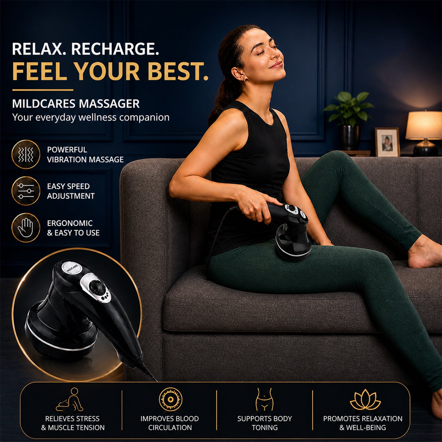 MildCares RX Pro Handheld Physiotherapy Massager – Pain Relief