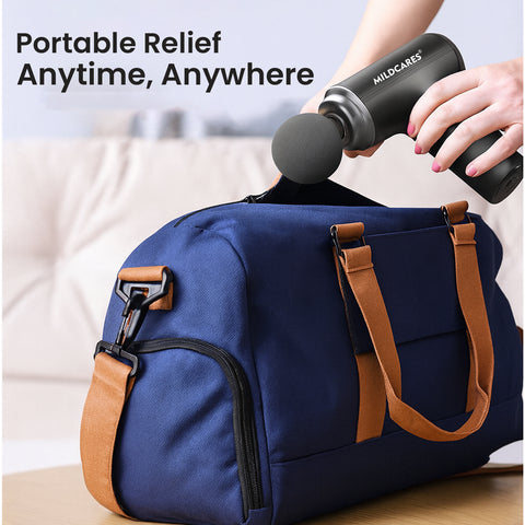 Mildcares M1 Full Body Massager Gun for Pain Relief | Deep Tissue Therapy | 6-Speed Settings, 4 Heads, Rechargeable Silent Motor – Electric Massager for Pain Relief Massager