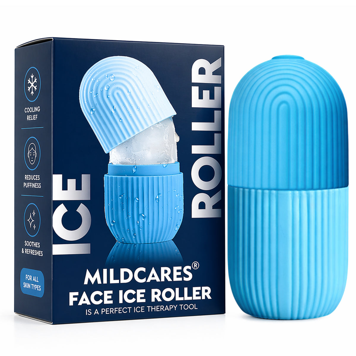 Ice Rolly Face Ice Roller for Puffy Eyes, Acne & Skin Tightening | Reusable Cold ...