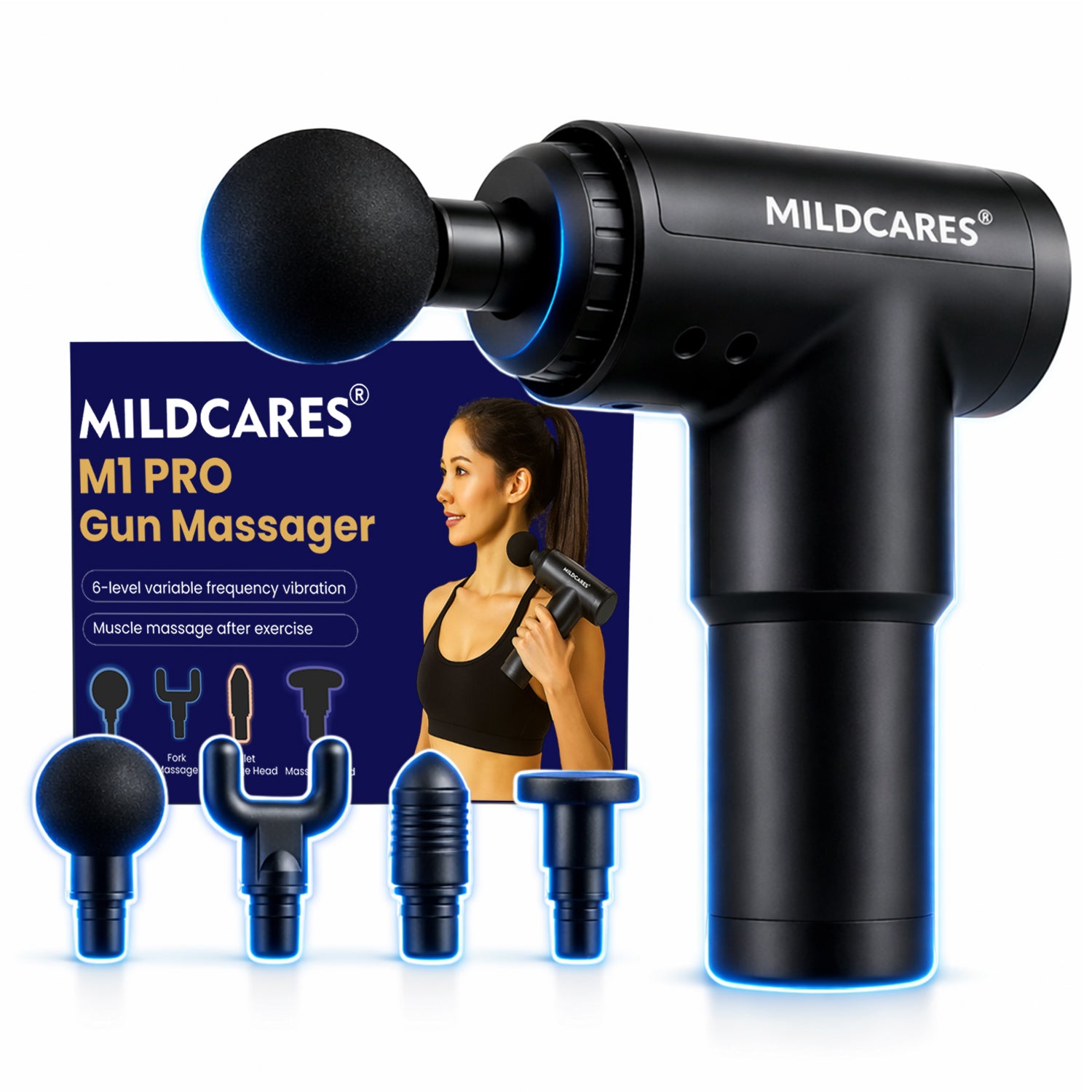 M1 Pro Electric Massage Gun for Pain Relief – 6 Speed