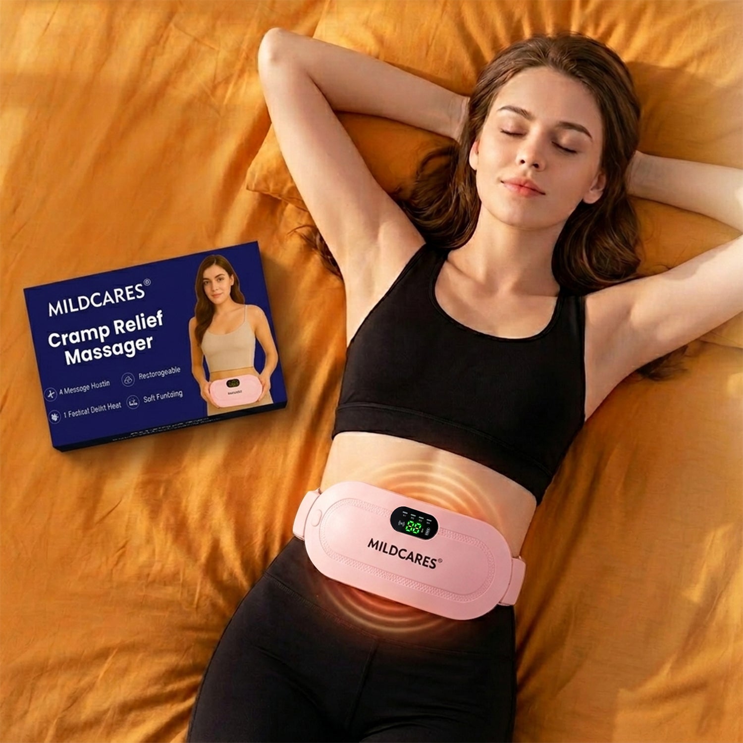 Period Cramp Massager Belt with Heat & Vibration