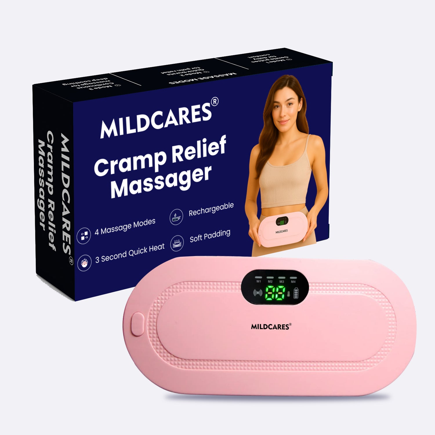 Period Cramp Massager Belt with Heat & Vibration