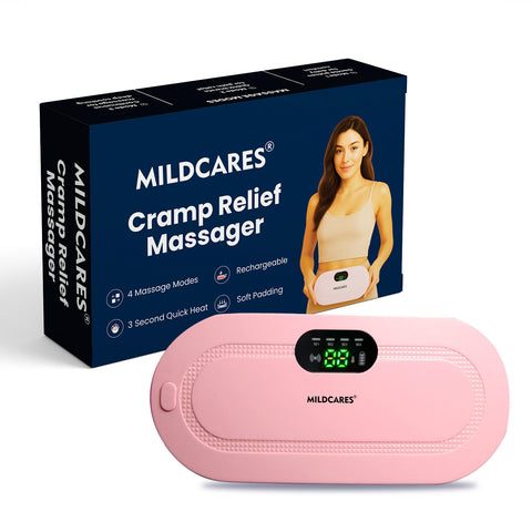 Mildcares Period Pain Relief Massager with Heating Pad | Cordless Menstrual Cramp Belt for Women & Girls Rechargeable Electric Massager Portable & Adjustable Heat Therapy Massager