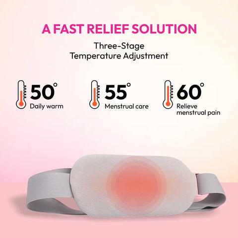 Mildcares Period Pain Relief Massager with Heating Pad | Cordless Menstrual Cramp Belt for Women & Girls Rechargeable Electric Massager Portable & Adjustable Heat Therapy Massager