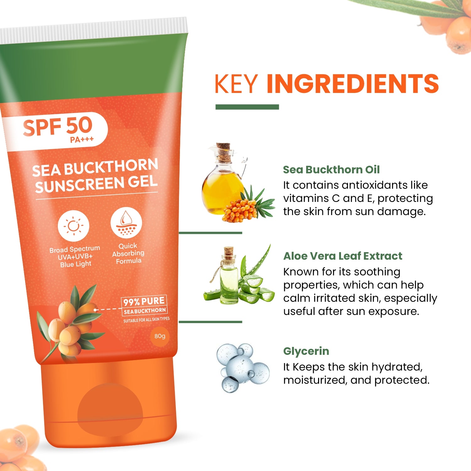 Mildcares SPF 50 PA+++ Sunscreen – Advanced Sun Protection for Every Day 80g