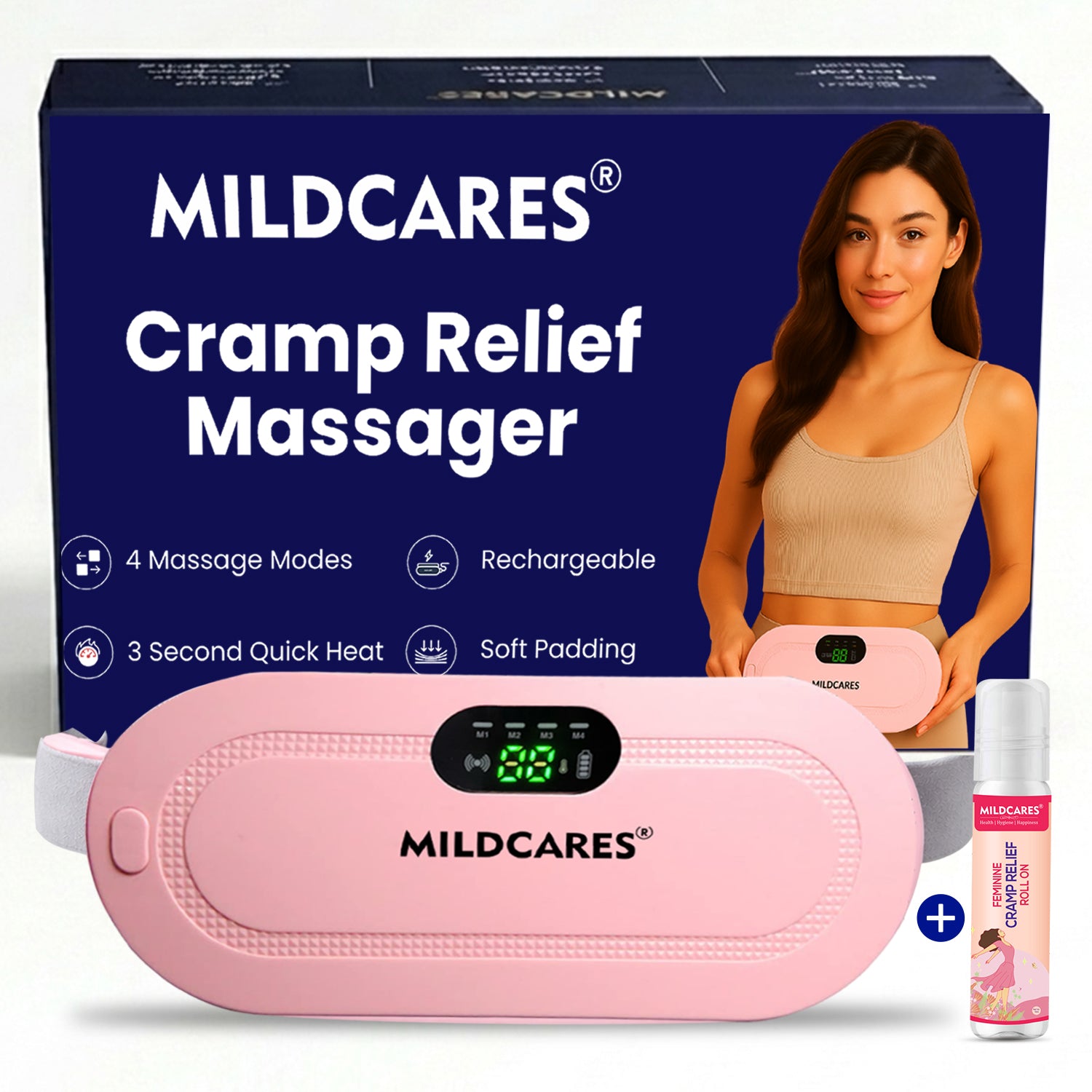 Period Cramp Massager Belt with Heat & Vibration