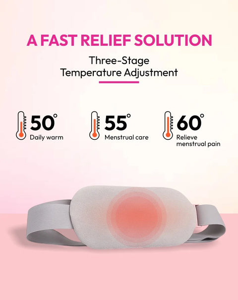 Mildcares Period Pain Relief Massager with Heating Pad | Cordless Menstrual Cramp Belt for Women & Girls Rechargeable Electric Massager Portable & Adjustable Heat Therapy Massager