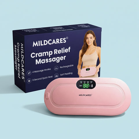 Mildcares Period Pain Relief Massager with Heating Pad | Cordless Menstrual Cramp Belt for Women & Girls Rechargeable Electric Massager Portable & Adjustable Heat Therapy Massager