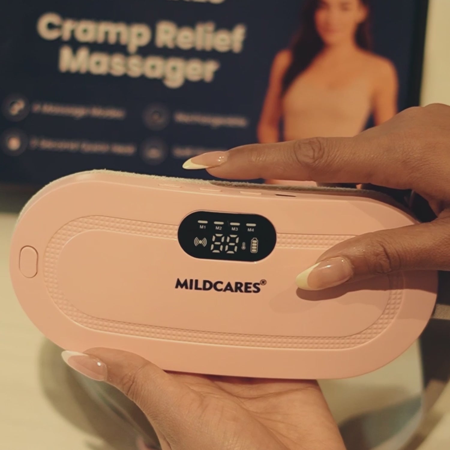 Load video: Period Cramp Massager Belt with Heat &amp; Vibration