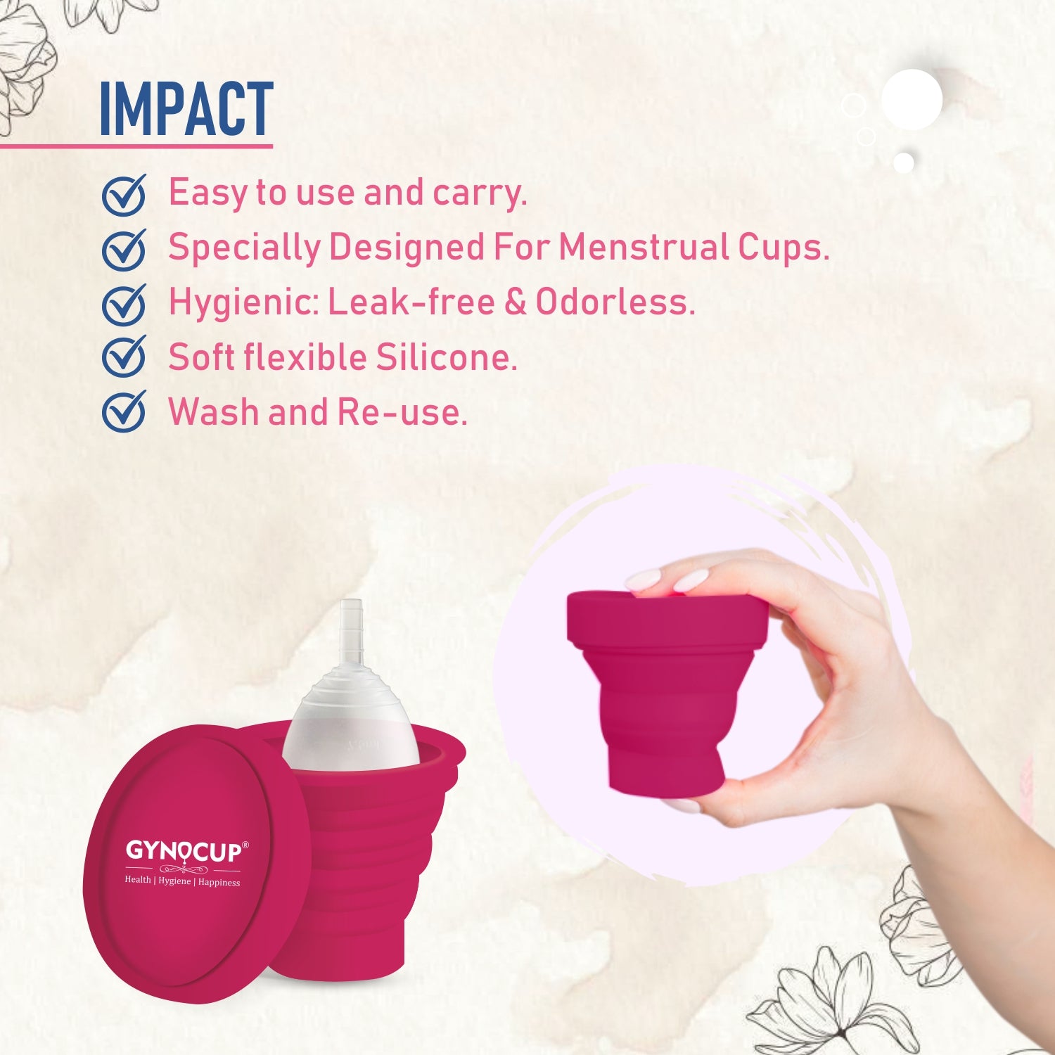 Women Silicone Menstrual Cups Sterilizing Breathable Flexible Period Cups  for Travel Storing Cup Press The Handle to Drain , S Pink, 2 Sizes Optional